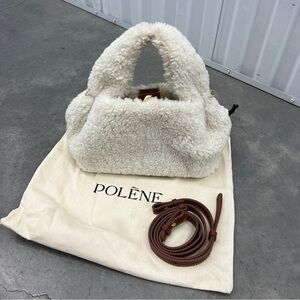 Polène Cream Shearling Handbag
